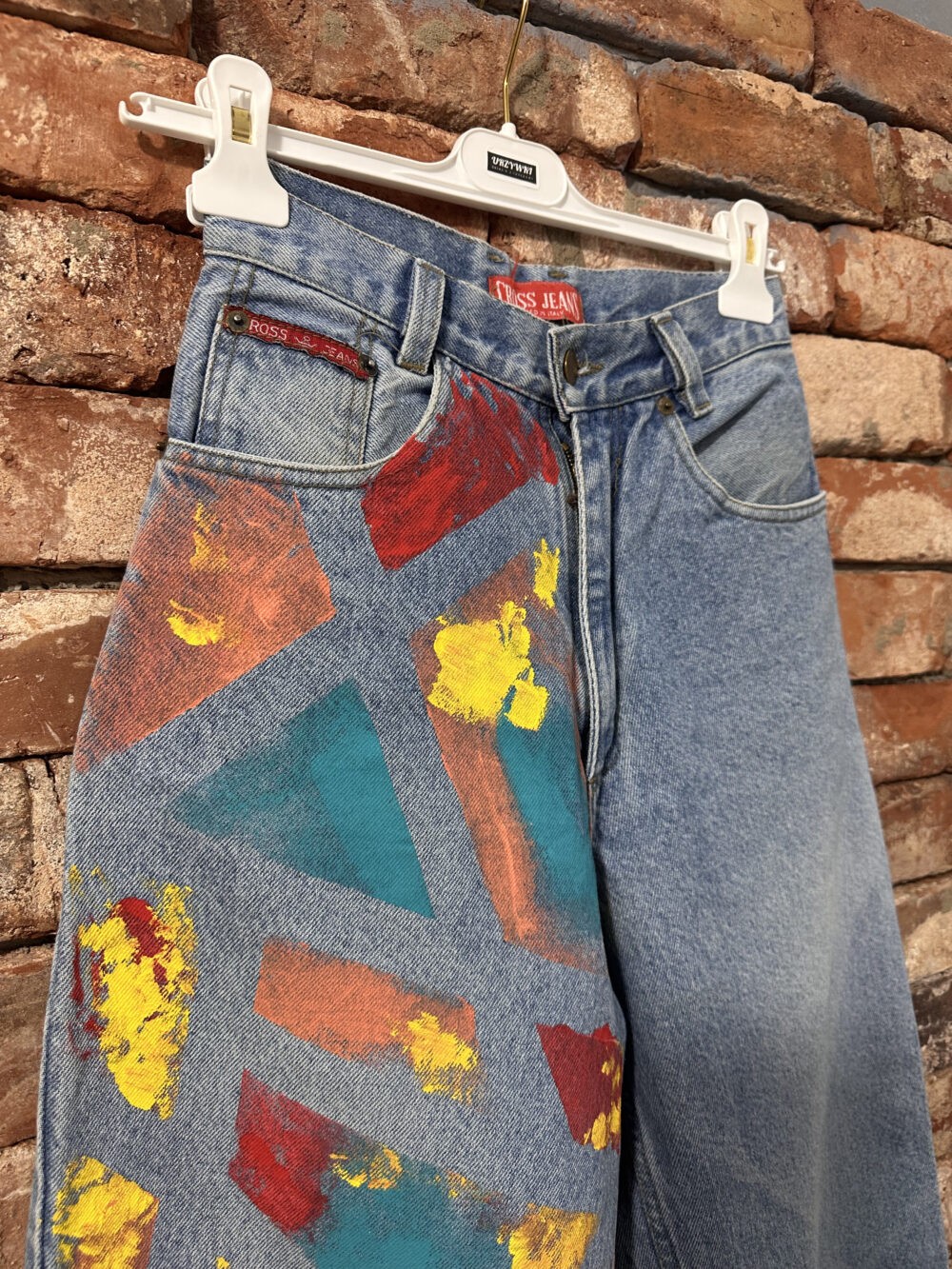 Ręcznie malowane jeansy vintage CROSS JEANS