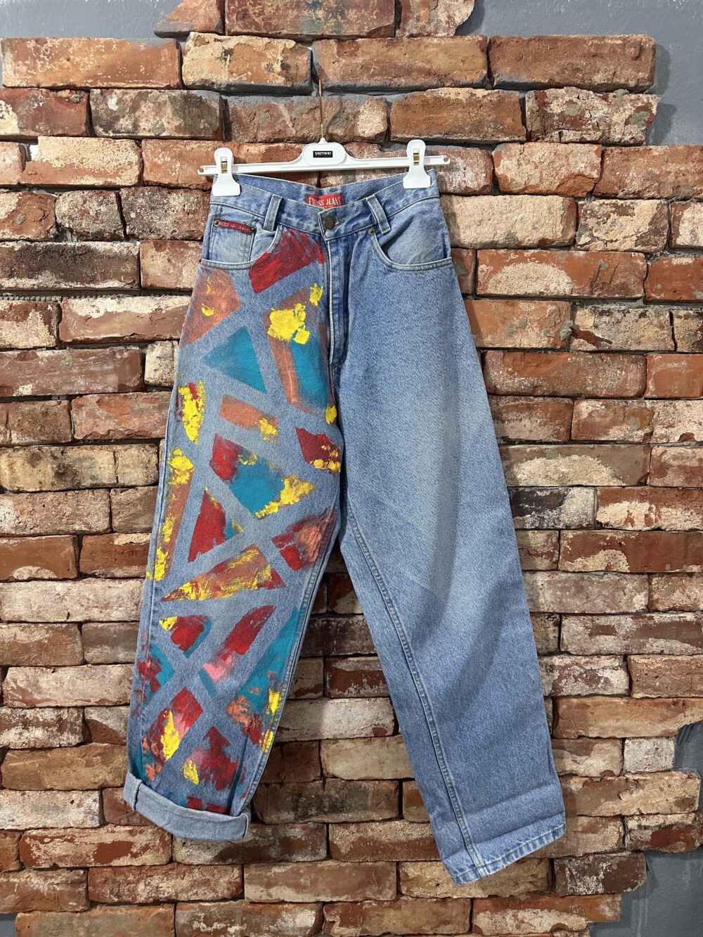 Ręcznie malowane jeansy vintage CROSS JEANS