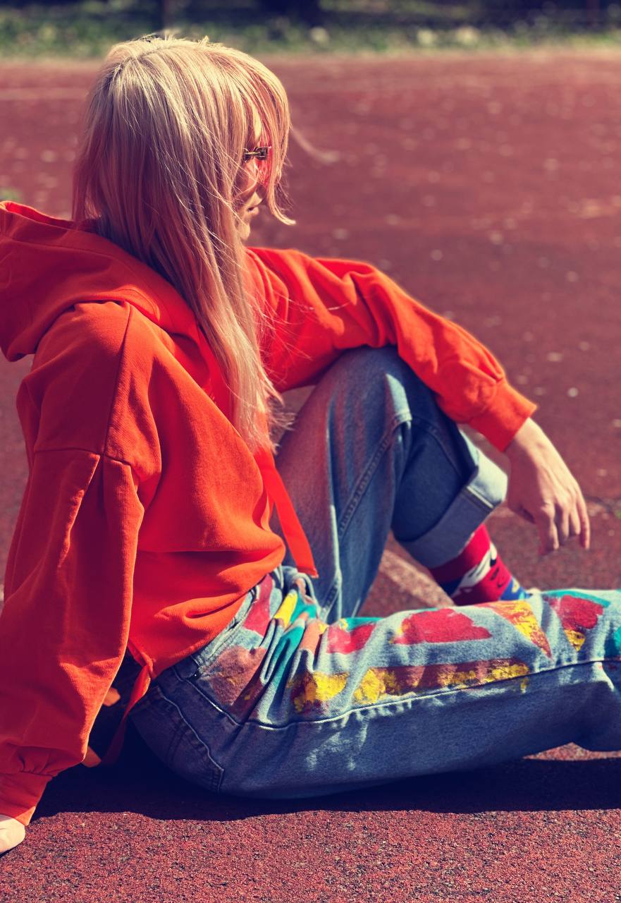 Ręcznie malowane jeansy vintage CROSS JEANS