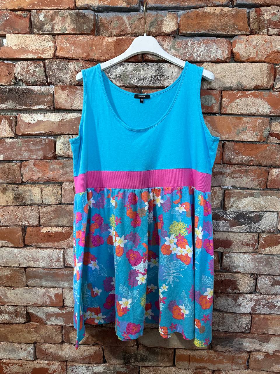 Tunika/sukienka turkusowa w kwiatki PAPAYA