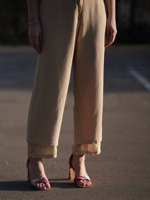 Beżowe spodnie jak lniane Heide Termil