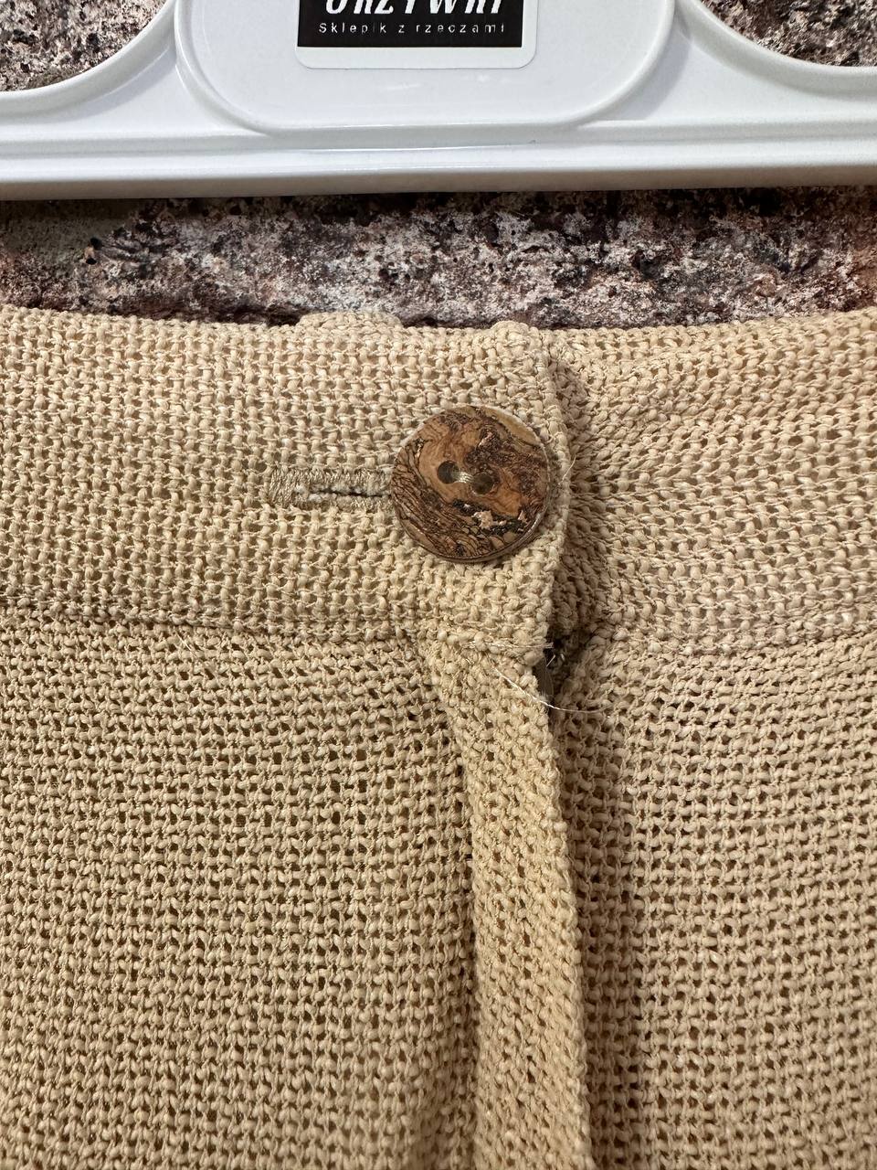 Beżowe spodnie jak lniane Heide Termil