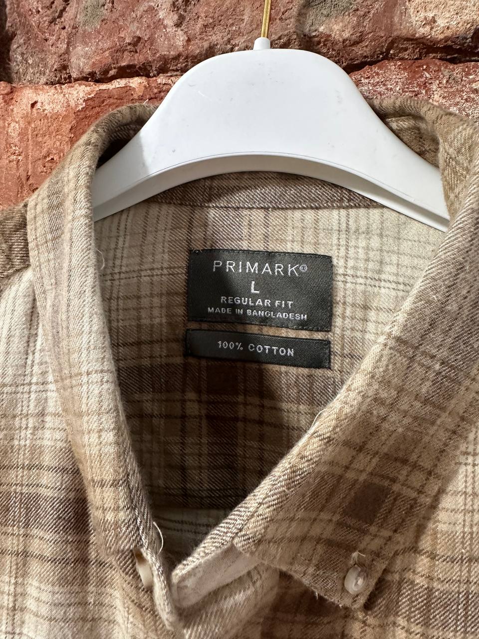 Beżowa koszula w kratę PRIMARK – miękko, ciepło i z przytupem