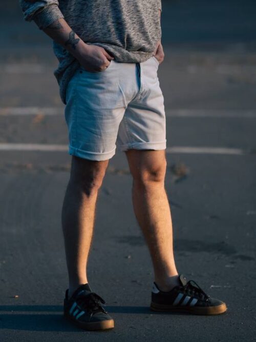 Jasnoszare jeansowe szorty BRAVE SOUL