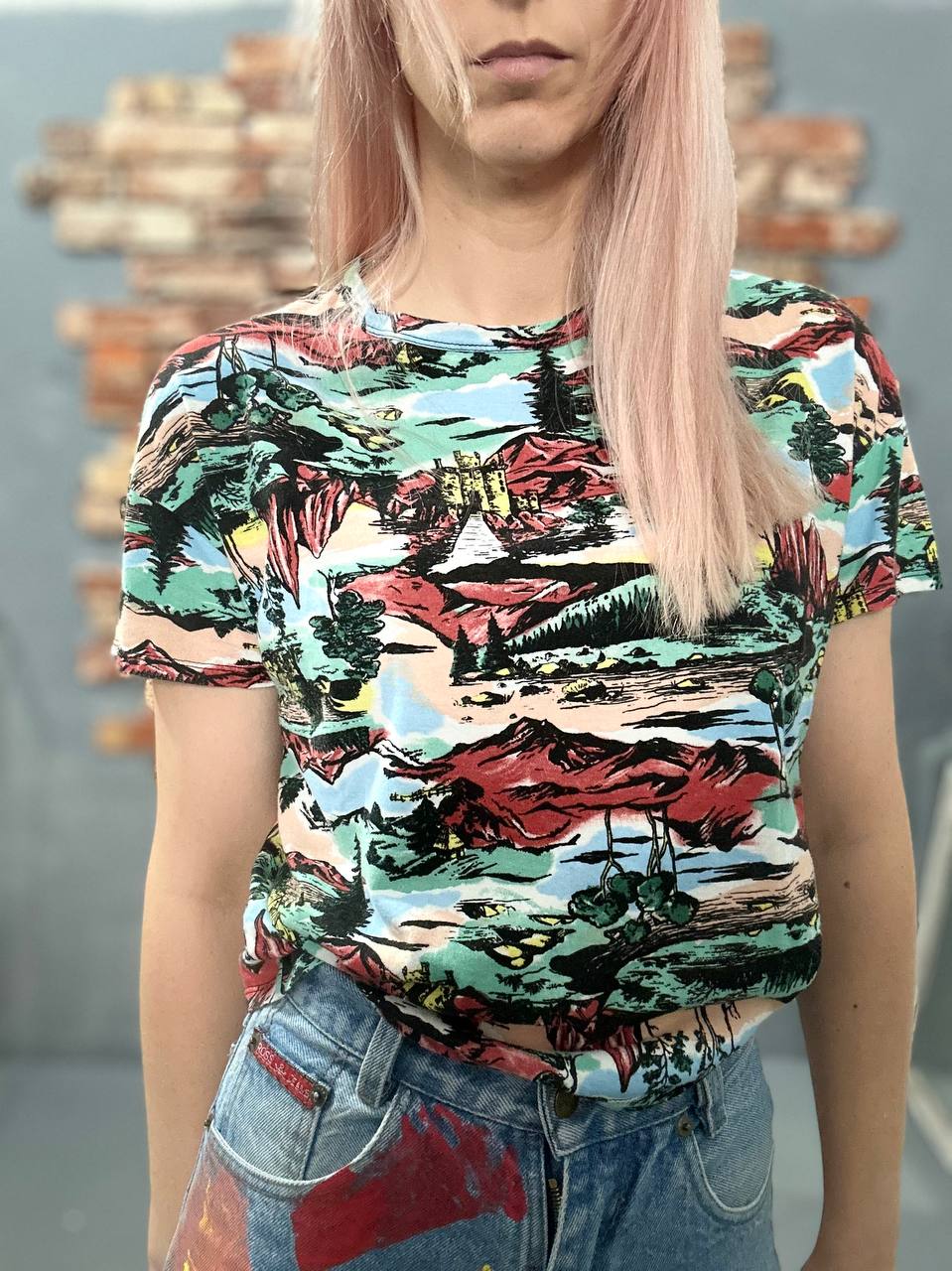 T-shirt z leśnym printem, ZARA