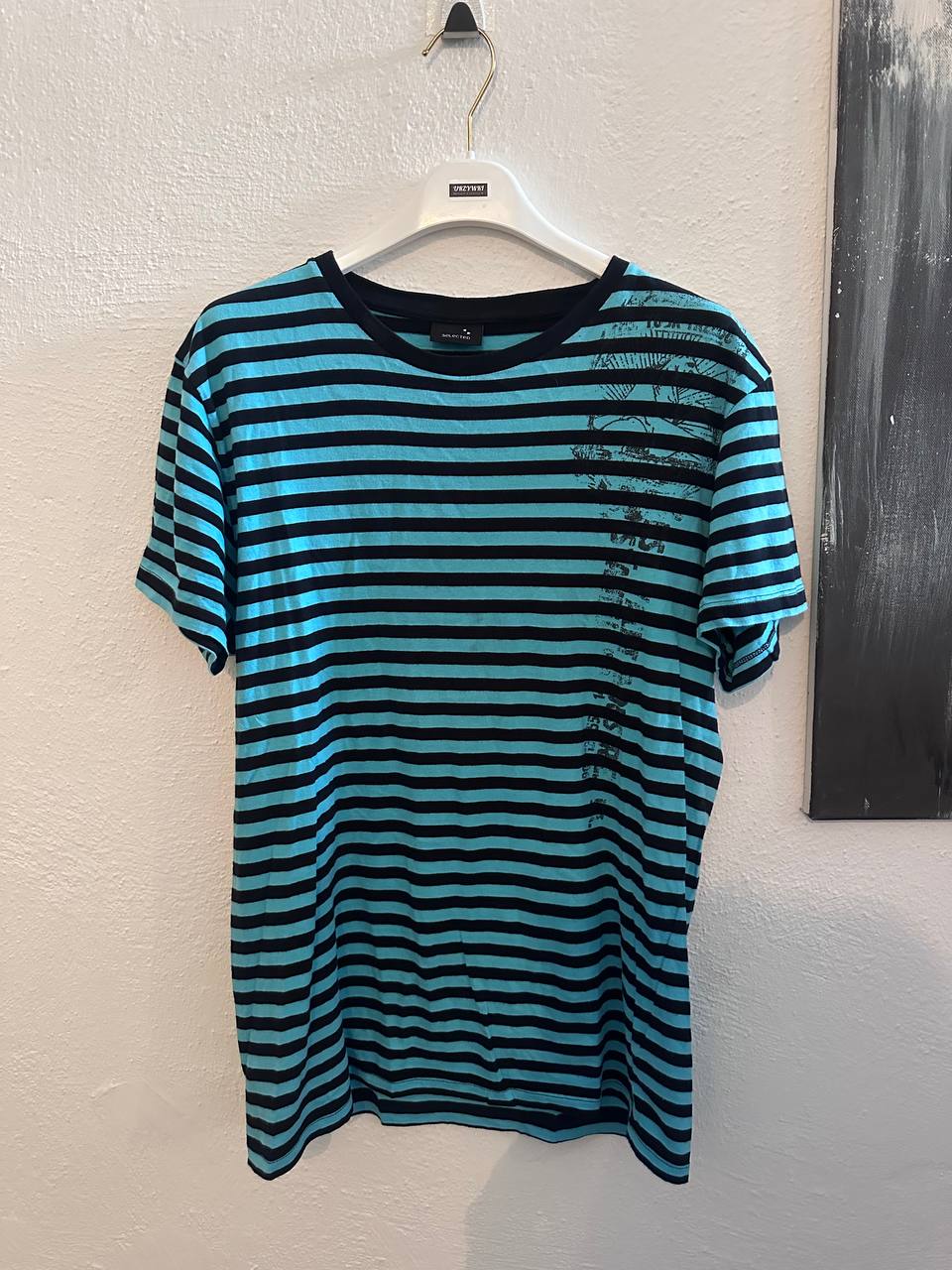 T-shirt w turkusowe paski – Selected