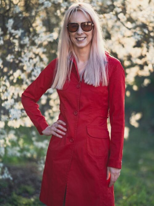 Czerwony płaszcz H&M