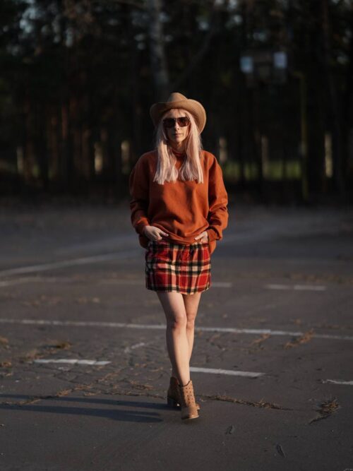 Spódniczka w kratę American Eagle