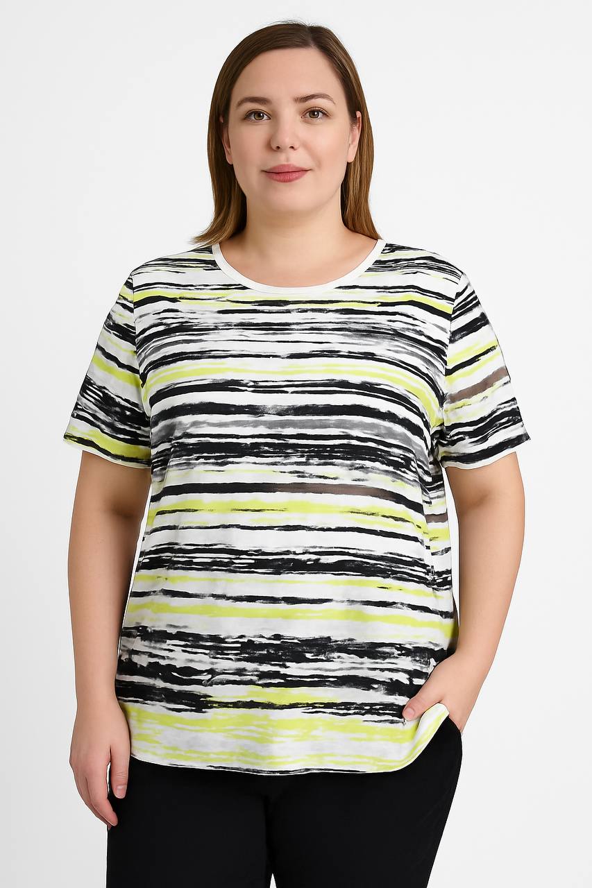 T-shirt w limonkowe mazy – Joy Sportswear