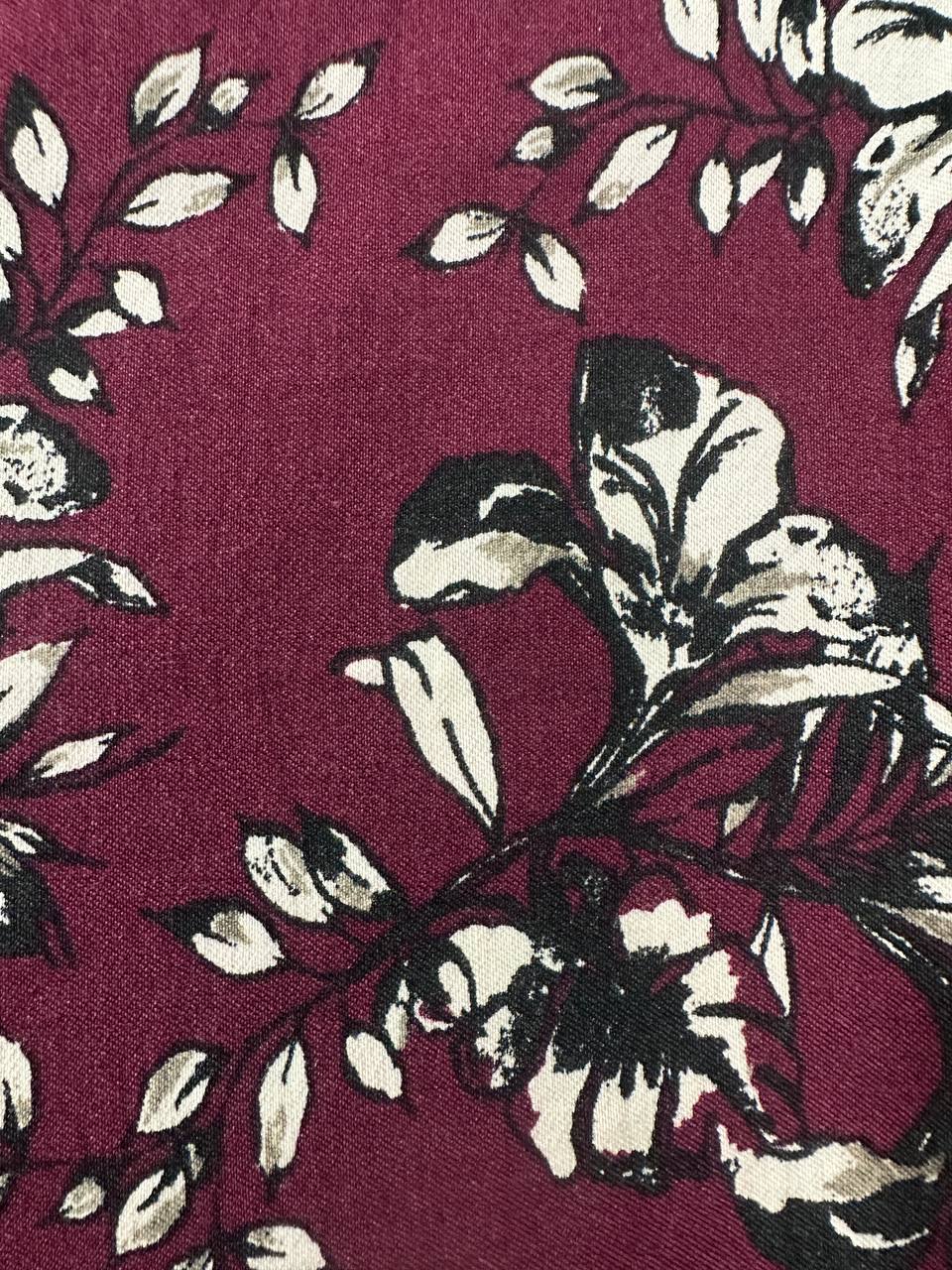 Spodnie w kwiaty bakłażanowo-śliwkowe – Atmosphere