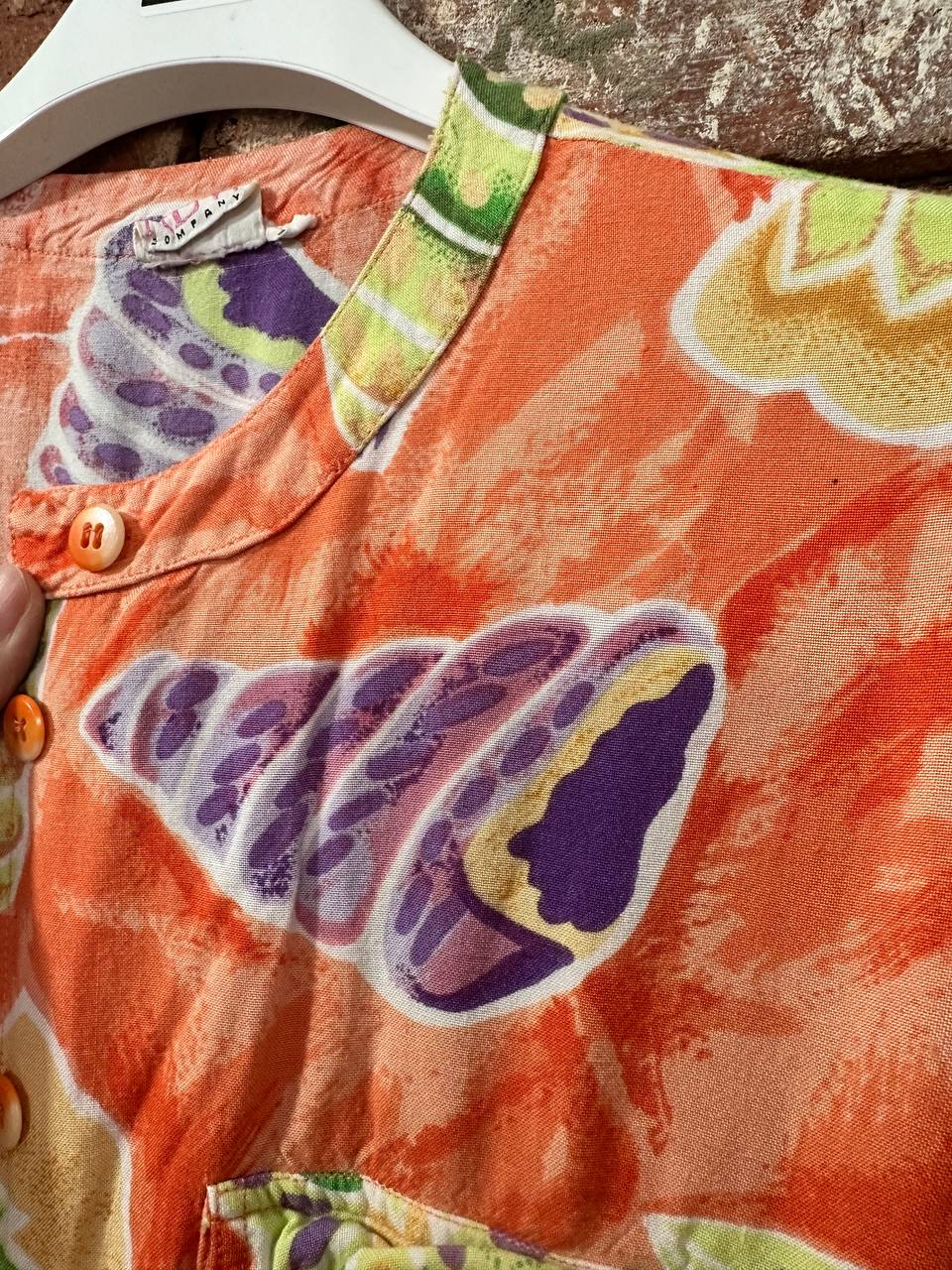 Kombinezon vintage w muszelki i tropiki