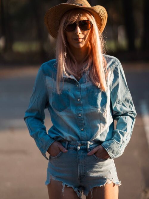 Koszula jeansowa western (bez metki)