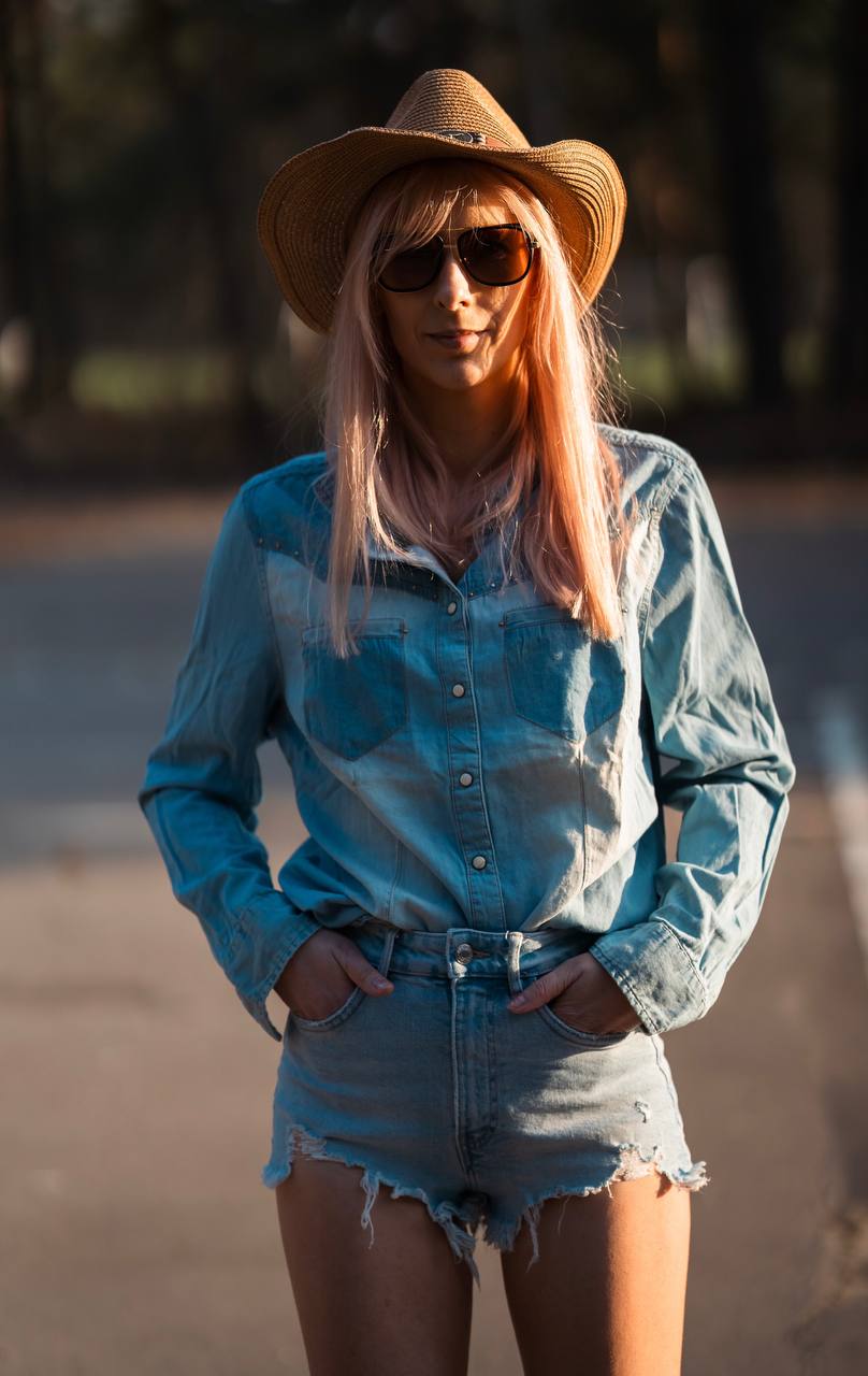 Koszula jeansowa western (bez metki)