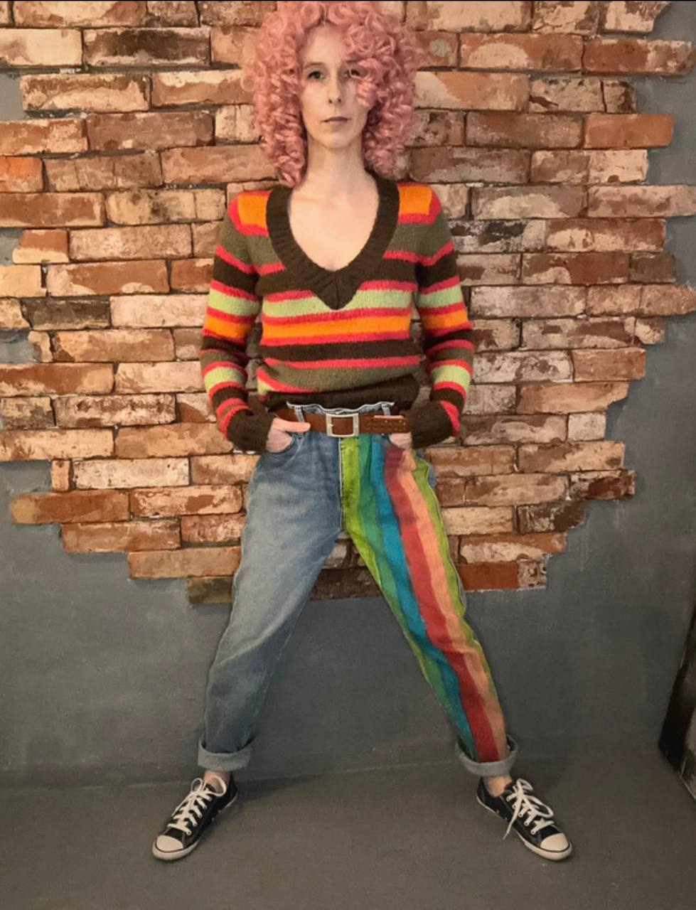 Tęczowe jeansy UNQE DENIM