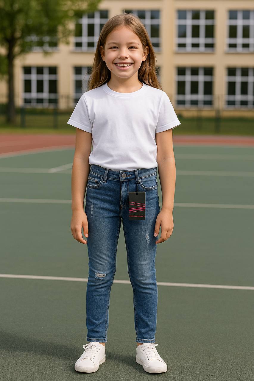 Jeansy dziecięce z przetarciami