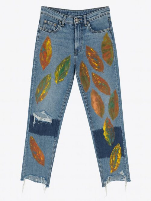 Spodnie malowane jesienne liście Cubus