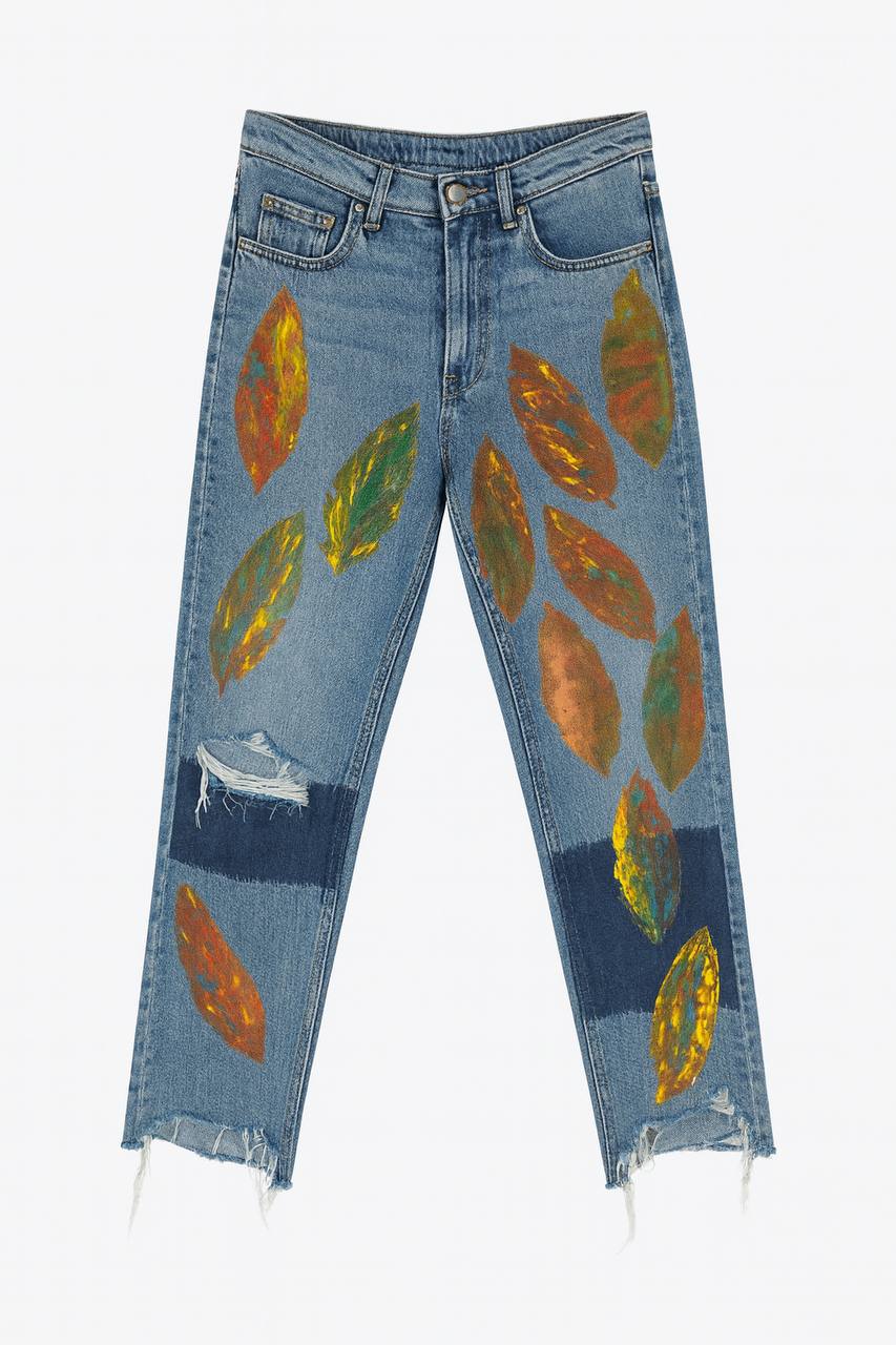 Spodnie malowane jesienne liście Cubus